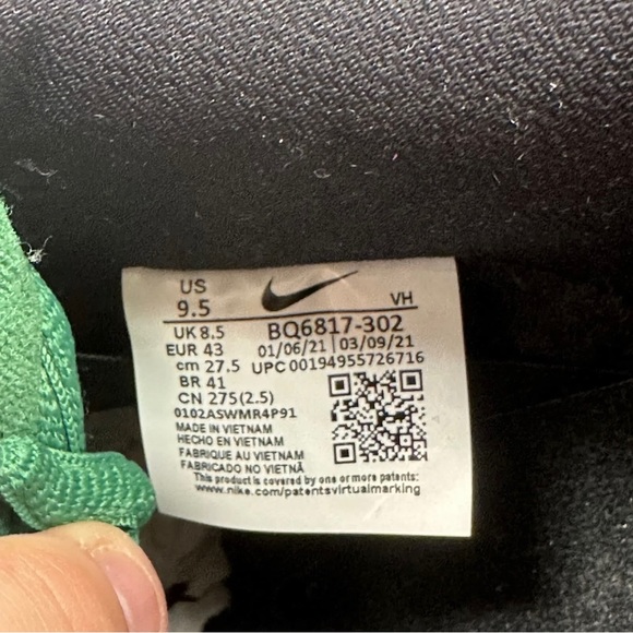 Nike SB Dunk Low Pro Classic Green Black Toe BQ6817-302 Size 9.5 - Picture 6 of 7